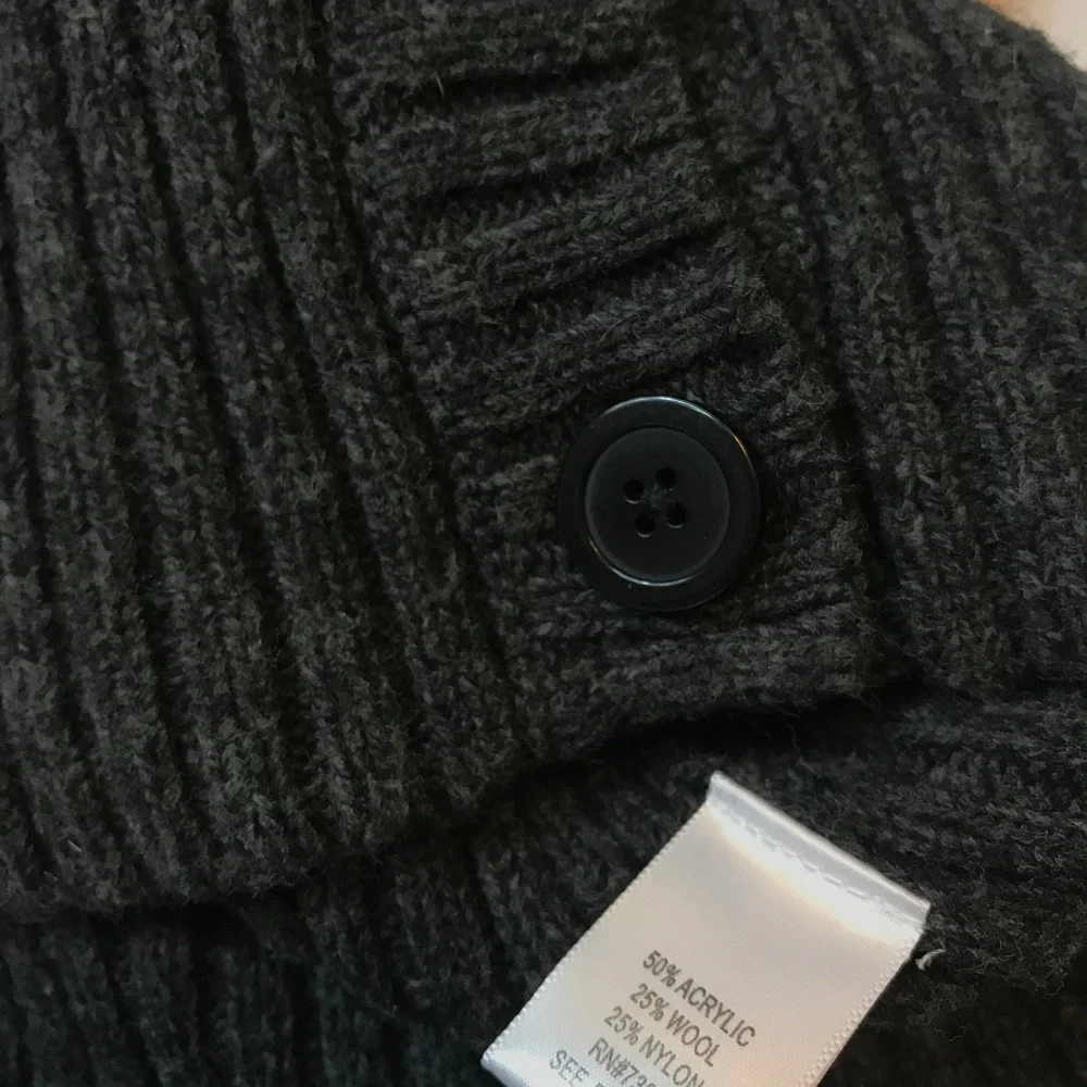 Wool blend Gray Cable Cardigan - Picture 6 of 8
